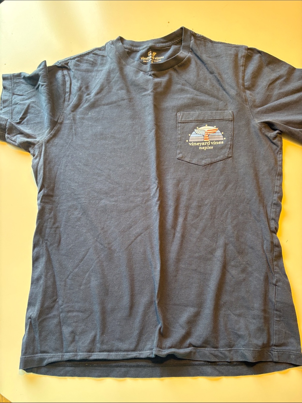 Vineyard Vines Navy Short-Sleeve Pocket Tee with Logo